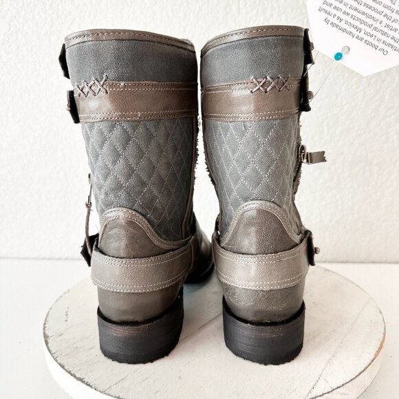 NEW Lane DUSTOFF Womens Cowboy Boots 7.5 Gray Western Cowgirl Ankle Short Bootie - Picture 3 of 12